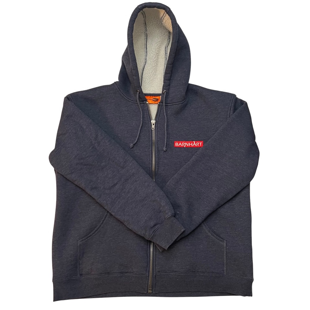 CornerStone Men’s XL Heavyweight Sherpa Lined Hooded Fleece Jacket Workwear Navy